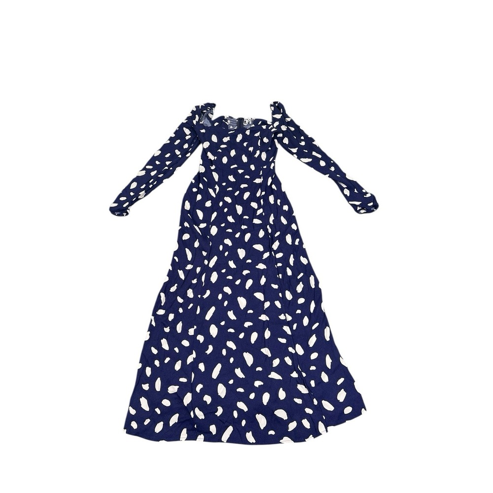 Reformation Blue and White Midi Dress